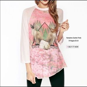 Wildfox Couture Hamptons Garden Party Raglan Tee L